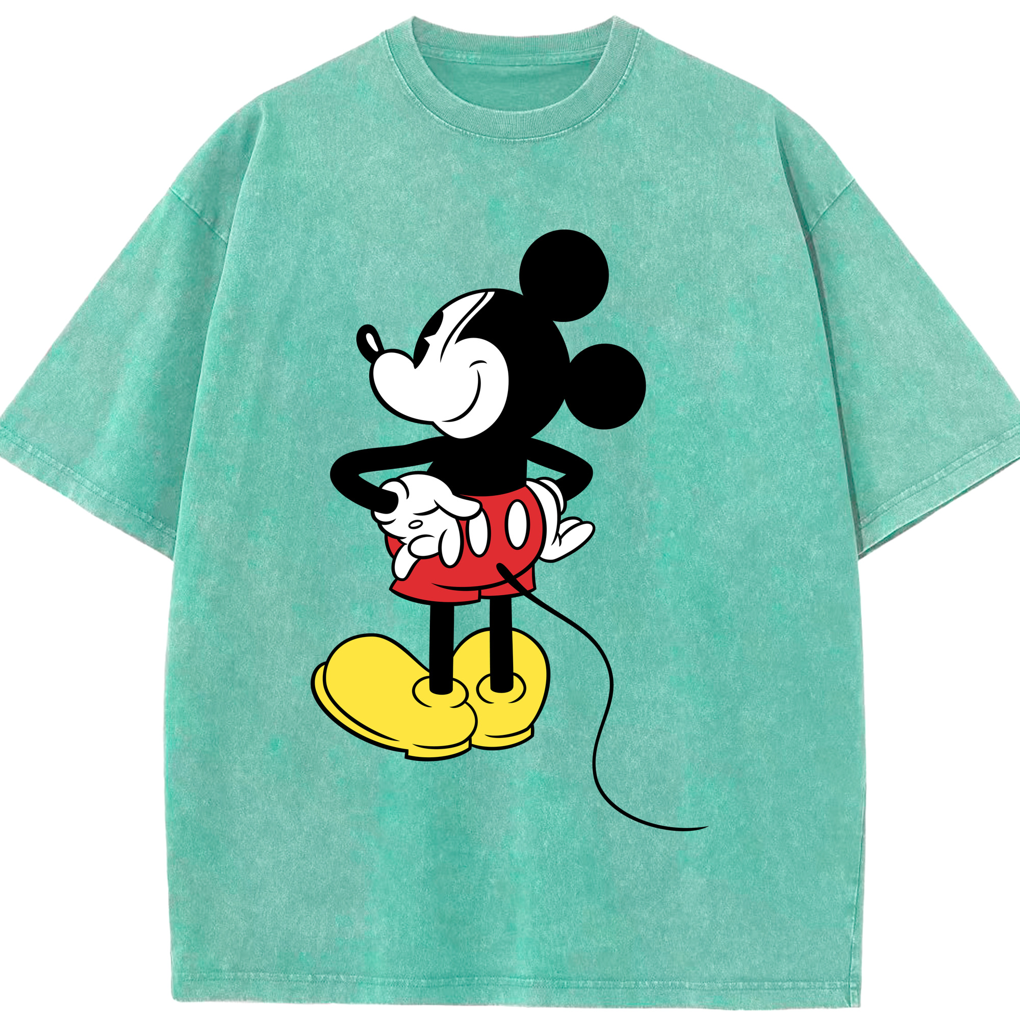 ミッキーマウス Mickey Mouse 綿100% ヴィンテージ風 半袖Tシャツ（フロントプリント）